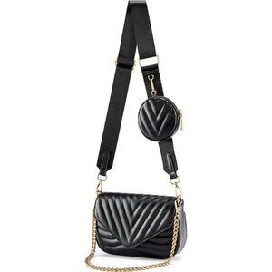 Multipurpose Crossbody Handbag Coin Purse Trendy Clutch Bag PU Leather Chain